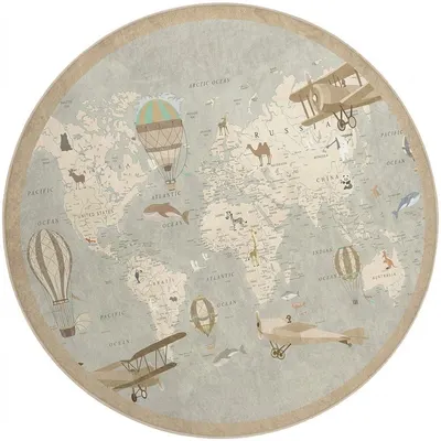 Covor de joacă pentru copii lavabil ø100 cm Vintage World – Mila Home