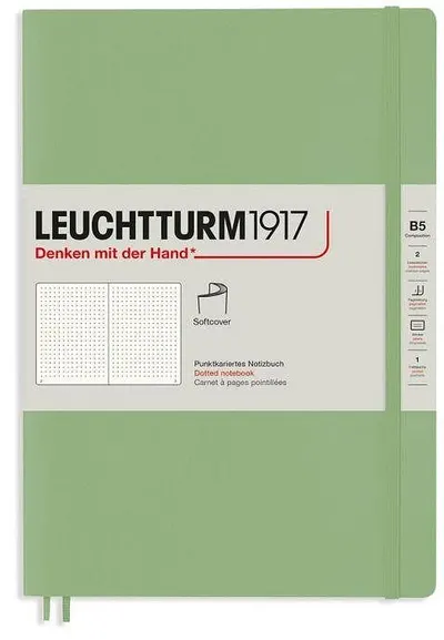 Caiet Leuchtturm1917 Composition - B5, verde deschis, pagini cu puncte, copertă moale