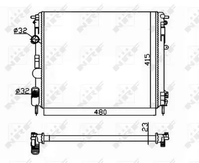 Radiator Apa Racire Motor Dacia Logan, Logan Express, Logan Mcv, Sandero; Nissan Kubistar; Renault Clio Ii, Kangoo, Kangoo Express, Logan I, Thalia I, Thalia Ii 1.2-1.9d Dupa 1997
