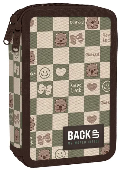 Penar cu rechizite BackUp 8 DW - Cute Checkered, 2 fermoare