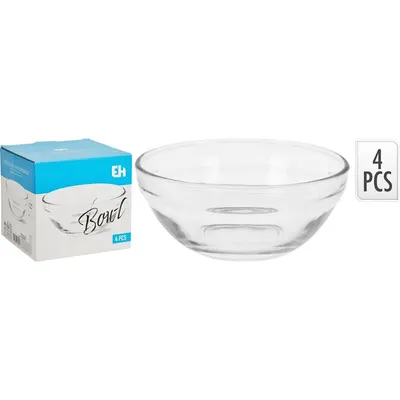 Set 4 boluri din sticlă 275 ml