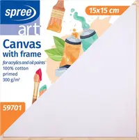 Pânză pentru pictură cu ramă de lemn Spree Art - 15 x 15 cm, bumbac