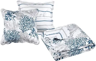 Set cuvertură cu 2 fețe de pernă STOF - Quiberon, 240 x 220 cm, Gri