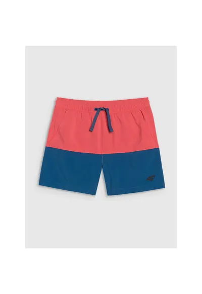 Costum de baie copii - sort de plaja - uscare rapida - albastru-portocaliu
