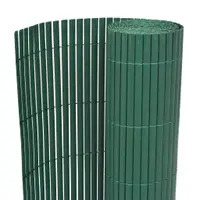 vidaXL Gard de grădină cu două fețe, verde, 90 x 500 cm, PVC