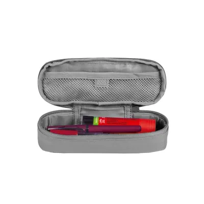 Penar tip etui oval, banda prindere caiet, 21x4.8x8cm, Oxford Kangoo B-Hook, gri