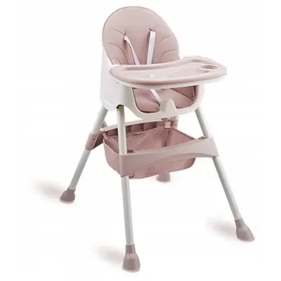 Scaun de masa 3in1 transformabil in scaunel clasic,cu cos de depozitare,baza antiderapanta,masuta reglabila,suport picioare si husa detasabila Ricokids Milo Roz