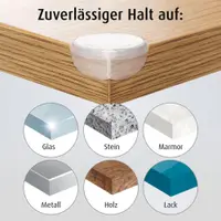 Pachet economic 12 protectii universale pentru colturi Reer din plastic transparent, cu banda adeziva, rezistente la muscaturi, fara PVC