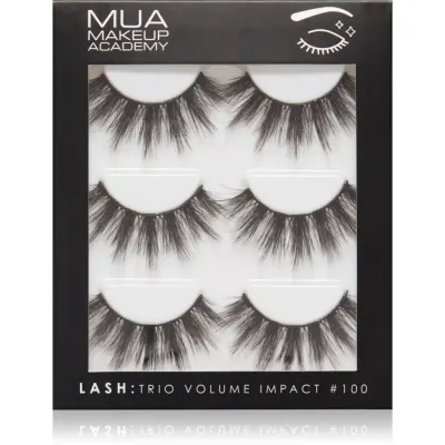 MUA Makeup Academy Lashes Volume Impact gene false tip Volume #100 3x2 buc