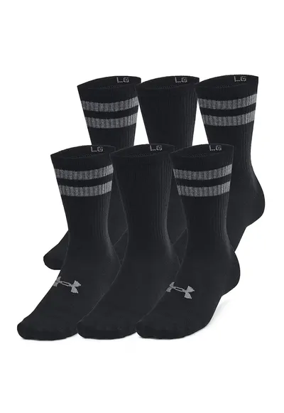 Set de sosete lungi cu monograma - 6 perechi - Negru/Gri deschis