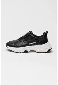 Pantofi sport masivi de piele cu logo - Negru