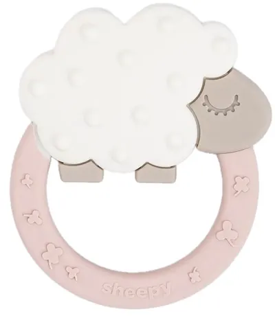 Jucărie de dentiție pentru bebeluși Done by Deer - Sheepy, powder
