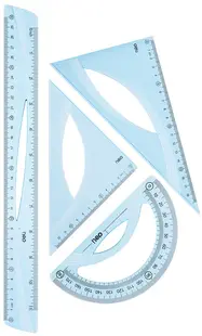 Set de desen Deli Woove - EH13, 4 piese, cu rigla 30 cm