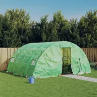 Gossi sera cu cadru din otel, verde, 20 m2, 5x4x2,3 m