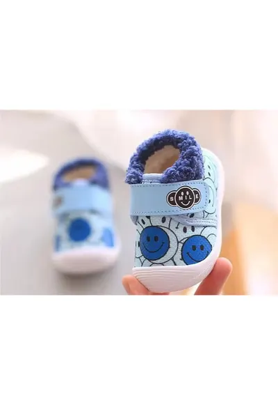 Pantofi imblaniti bleu - smiley - Albastru