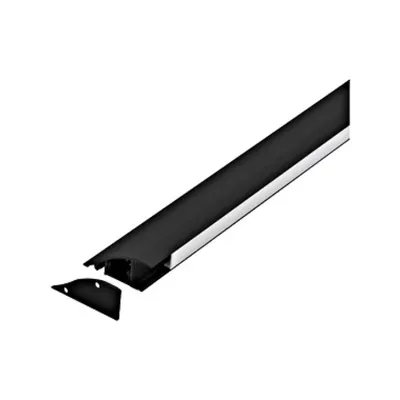 LED-Stripe wall surface Profile with opal Cover black 1000mm