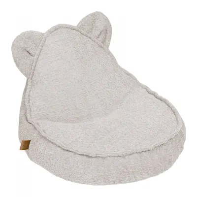 Fotoliu tip puf pentru copii MeowBaby Teddy sako bag champagne ecru