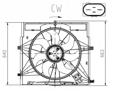 Ventilator radiator (cu carcasa) potrivit MERCEDES MARCO POLO CAMPER (W447), SPRINTER 3,5-T (B907, B910), SPRINTER 3-T (B910), SPRINTER 3-T (B910, B907), SPRINTER 4-T (B907, B910) 2.2D 03.14