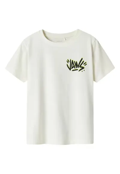 Tricou pentru copii alb - bumbac - maneca scurta - croiala regulata