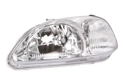 Far fata Stanga (H4, manual, fara motoras, culoare insert: argintiu, culoare semnalizator: alb) potrivit HONDA CIVIC VI