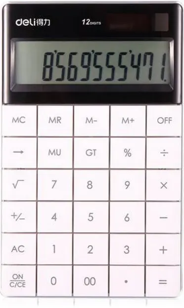 Calculator Deli Touch - E1589, 12 dgt, alb