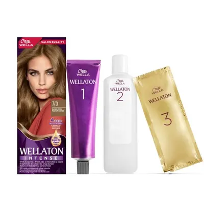 Vopsea de par permanenta Wellaton 7/0 Blond mediu, 110ml Engros