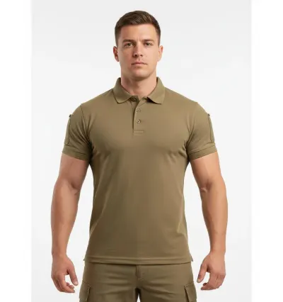 Tricou tactic polo quickdry MIL-TEC coyote - S