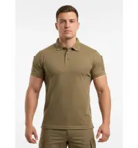 Tricou tactic polo quickdry MIL-TEC coyote - S