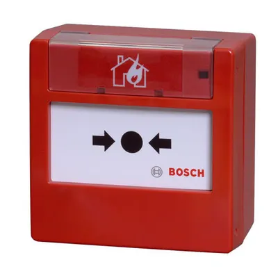 Buton de incendiu analog-adresabil Bosch FMC-420RW-GSGRD, IP54, rosu