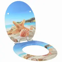 vidaXL Capac de toaletă cu închidere lentă Scoica Mării 44 x 38 cm