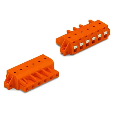 1-conductor female plug; push-button; clamping collar; 2.5 mm²; Pin spacing 7.62 mm; 11-pole; 2,50 mm²; orange