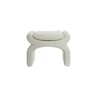 Taburet crem cu tapițerie din stofă bouclé Nafya – Light & Living