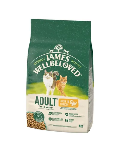 JAMES WELLBELOVED Adult 4 kg hrana din curcan pentru pisici adulte 1-7 ani