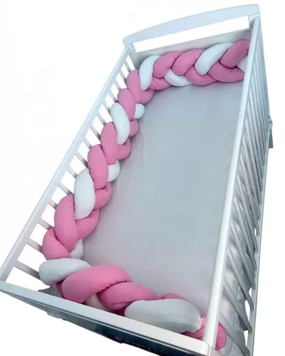 Aparatoare impletita in 3 din bumbac, lungime 240 cm Roz