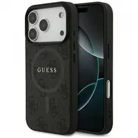 Husa MagSafe pentru Apple iPhone 17 Pro, Guess, 4G Ring Classic Logo, Neagra
