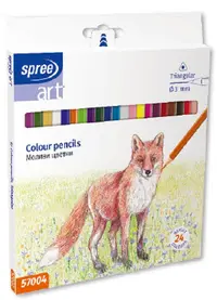 Creioane colorate SpreeArt - Triunghiulare, Ø 3 mm, 24 buc.