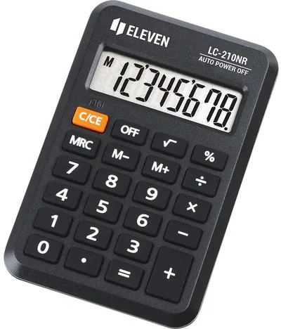 Calculator Eleven - LC-210NR, de buzunar, 8 cifre, negru