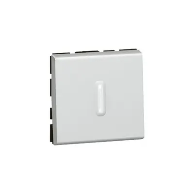 Intrerupator cap scara Mosaic - cu LED indicator - 10 AX 250 V~ - 2 module - alu