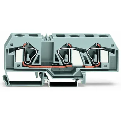 3-conductor through terminal block; 16 mm²; suitable for Ex e II applications; center marking; for DIN-rail 35 x 15 and 35 x 7.5; CAGE CLAMP®; 16,00 mm²; light gray