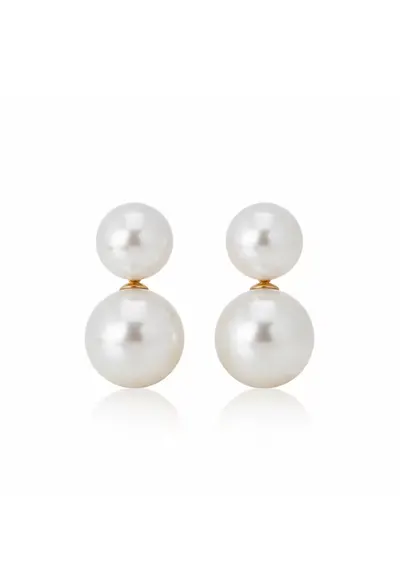 Cercei aurii - stud - cu perle mari - minimalisti - dimensiune 3.5 cm - Abba C17