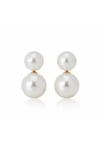 Cercei aurii - stud - cu perle mari - minimalisti - dimensiune 3.5 cm - Abba C17