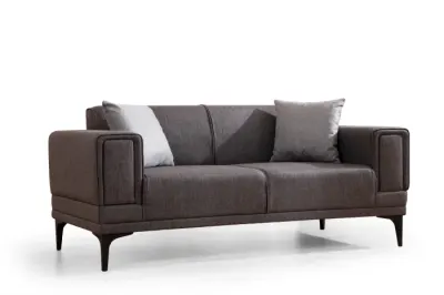 Canapea fixa HORIZON, 2 locuri, gri inchis, 170x85x77 cm
