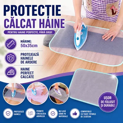 Plansa protectoare pentru calcat haine delicate cu orificii pentru trecerea aburilor, 35x50 cm