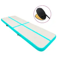 vidaXL Saltea gimnastică gonflabilă cu pompă verde 400x100x20 cm PVC