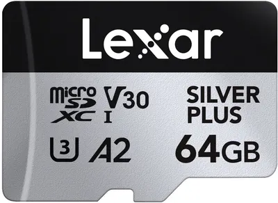 Card de memorie Lexar - High-Performance SILVER PLUS, 64GB, microSDXC, UHS-I