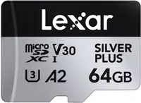 Card de memorie Lexar - High-Performance SILVER PLUS, 64GB, microSDXC, UHS-I
