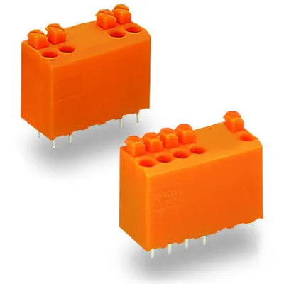 PCB terminal block; push-button; 1.5 mm²; Pin spacing 3.81 mm; 7-pole; PUSH WIRE®; 1,50 mm²; orange