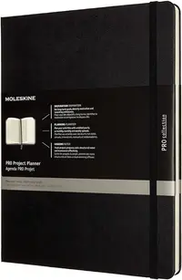 Agenda cu coperți țări Moleskine Pro Collection XL - Project Planner, negru