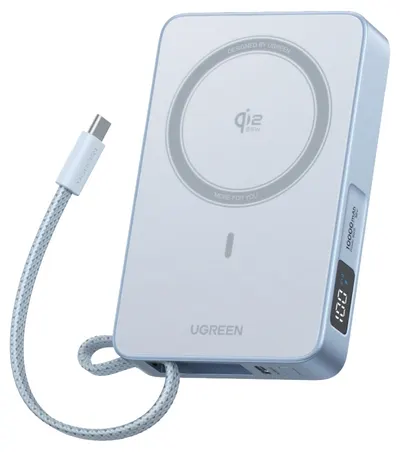 Baterie portabilă Ugreen - MagFlow PB773, 10000 mAh, argintiu