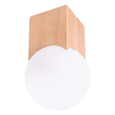 Plafonieră în culoare naturală cu abajur din sticlă 12x12 cm Rayer – Sollux